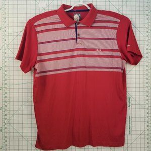 IZOD Athletic Red Striped Polo XL